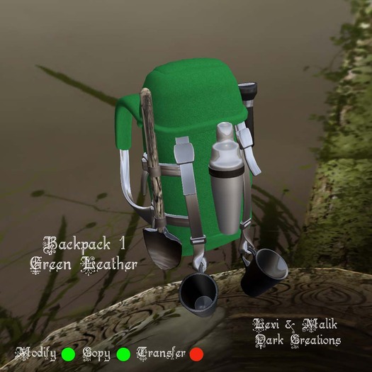 Backpack 1 Green Leather