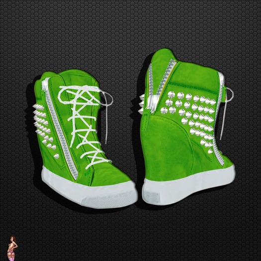 Sneaker Wedges Mesh Green