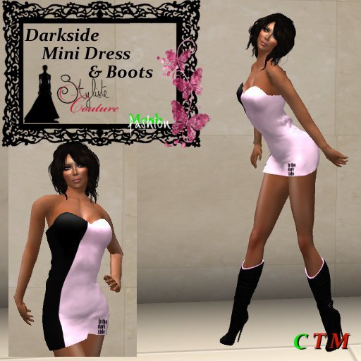 Dark side InclinDark Strapless Mini Dress Light Pink