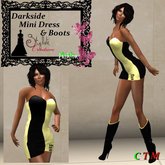 Dark side 4Dark Strapless Mini Dress Yellow
