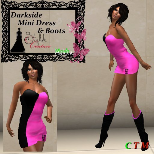 Dark side InclinDark Strapless Mini Dress PInk