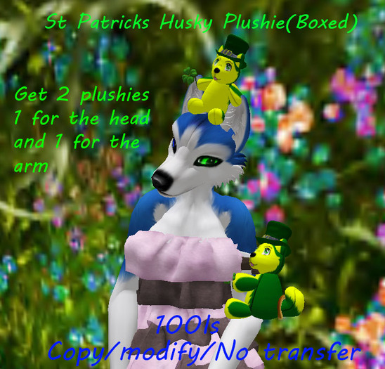 St Patricks Husky Plushie(Boxed)