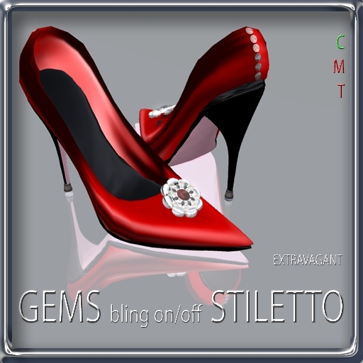 EXTRAVAGANT sculpted stiletto red gems