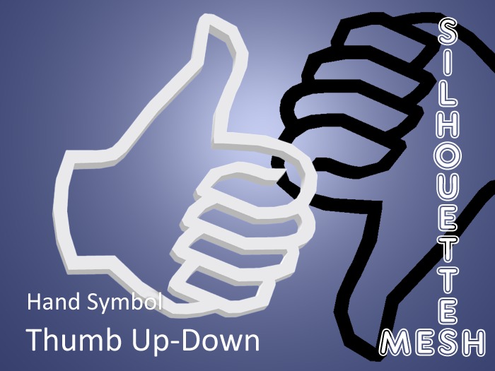 Mesh Silhouettes - Hand Symbol Thumb Up/Down 