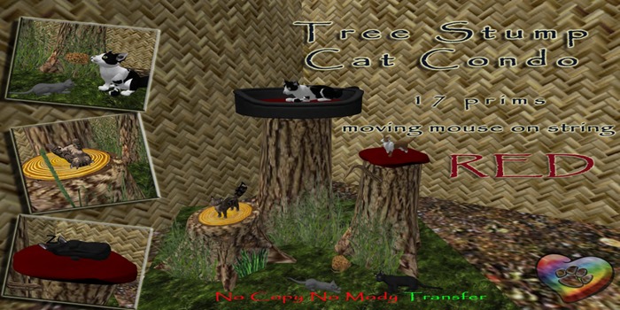 Tree Stump Cat Condo RED