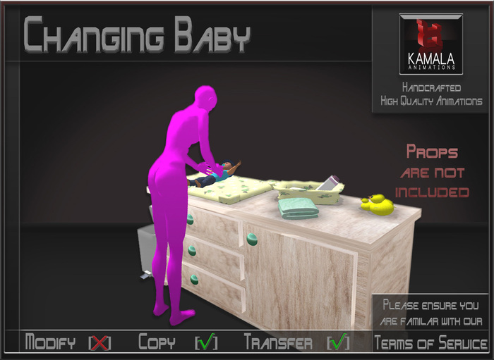 Kids Prim Baby *Changing Baby* Animations for Builders