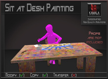 Kids Child SL  *Sit at Desk Painting* Copyable Poseball