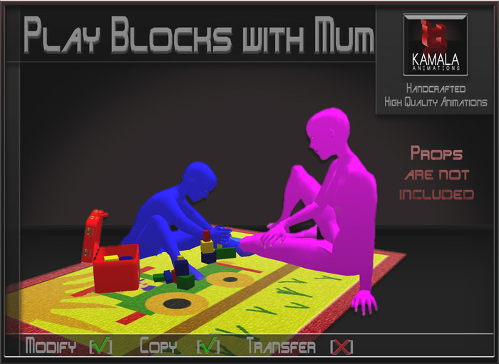 Kids Child SL  *Play Blocks with Mummy* Copyable Poseballs