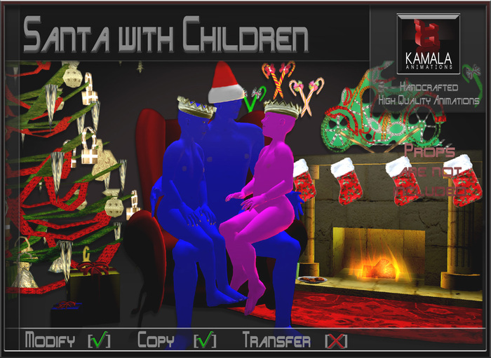 Kids Child SL  *Santa with Children* Copyable Poseballs