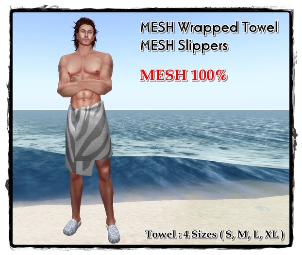 DeepLove :: MESH Wrapped Towel (Zebra) :: For Men