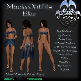 [FPI] Mucia Outfits Blue - 13 Piece Ensemble with Top, 2 Bottoms, 2 Sarongs, Silks, Arm Silks, Sandles, Necklace, anklet