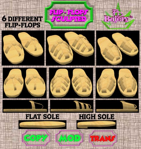 6 FLIP-FLOPS - SANDALS !!! UNIQUE !!!