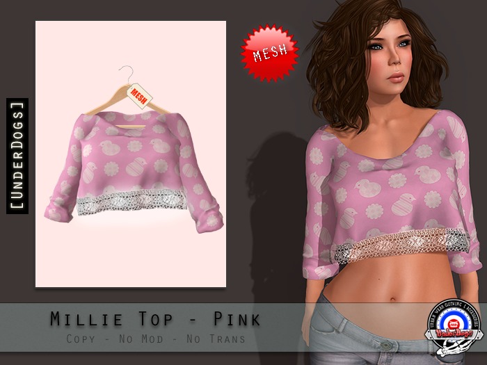 [UnderDogs] - Millie Top - Pink - Mesh