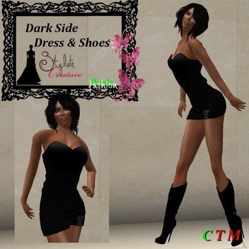 Darkside Strapless Mini Dress - black