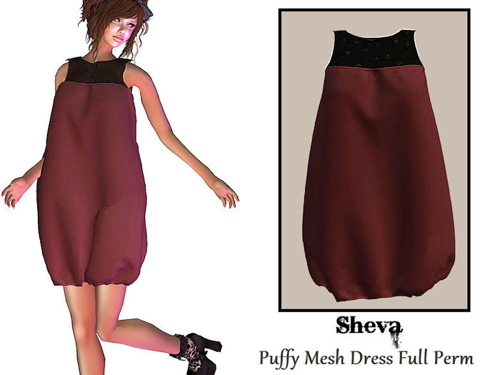 ***Sheva***Puffy Mesh Dress Template Full Perm