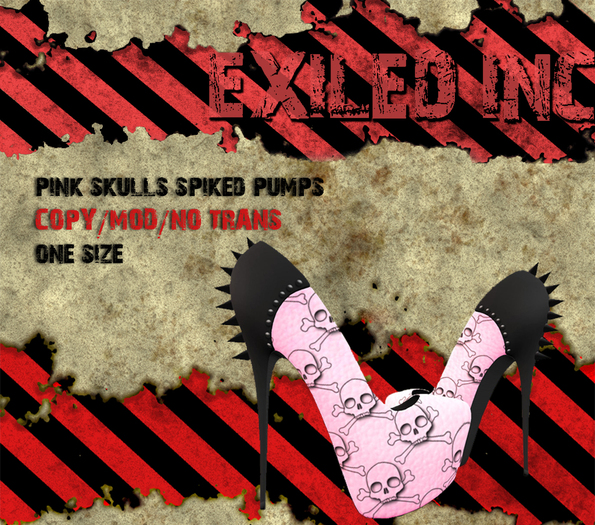 [Exiled Inc.] Shoe Skulls Pink Spiked box