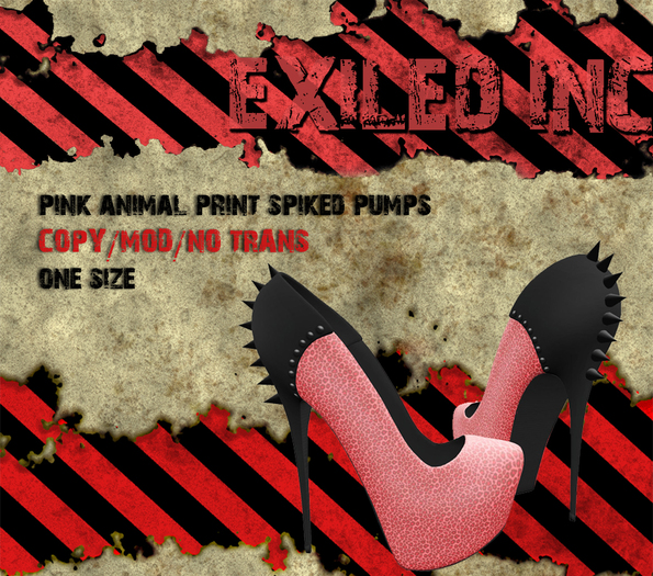 [Exiled Inc.] Shoe Animal print pink Spiked box