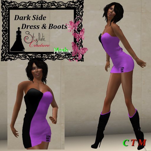 DArk Side Strapless Mini Dress  Light Purple
