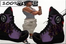 Tween Designs !!!.........Male  Mesh  Hightop Purple graffiti sneakers