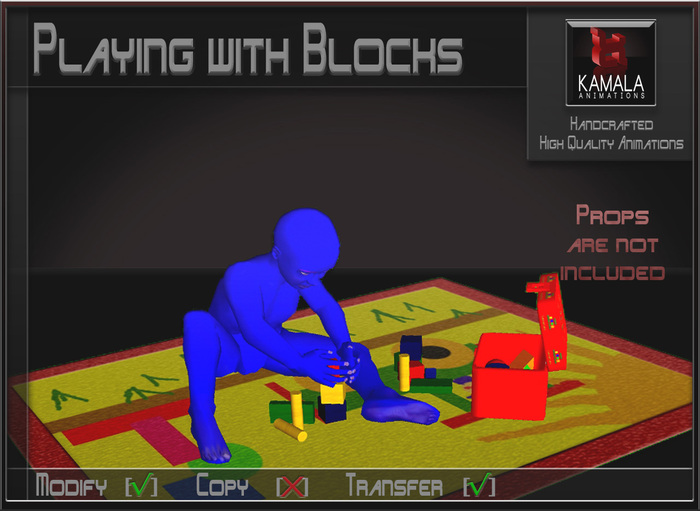 Kids Child SL  *Playing with Blocks* Transferable Poseball