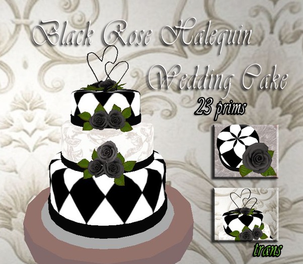 Black rose halequin Wedding Cake 23 prims