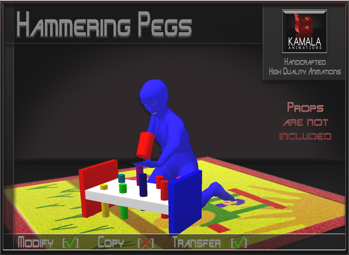 Kids Child SL  *Hammering Pegs into Block* Transferable Poseball