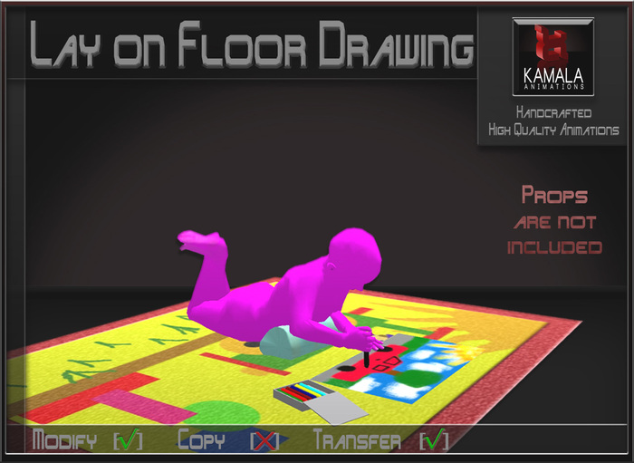 Kids Child SL  *Lay on Floor Drawing* Transferable Poseball