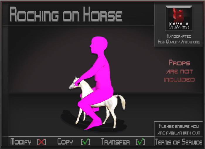 Kids Child SL *Rocking on Horse* Animations for Builders