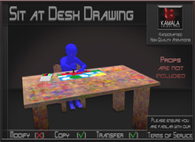 Kids Child SL *Sit at Desk Drawing* Animations for Builders