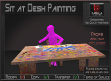 Kids Child SL *Sit at Desk Painting* Animations for Builders
