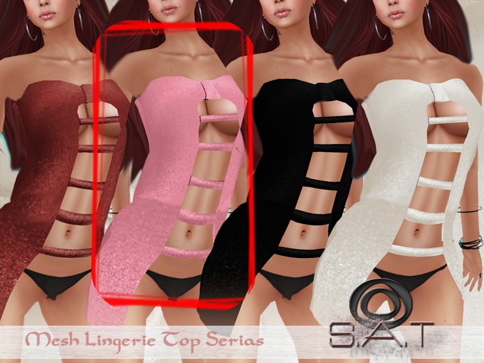 .: SAT :. Designs Mesh Lingerie Top Pink