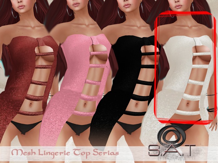 .: SAT :. Designs Mesh Lingerie Top White