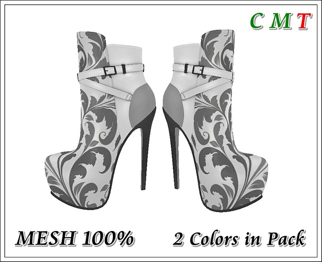 PROMO :: Mesh Boots :: Flora Version :: White & Gray