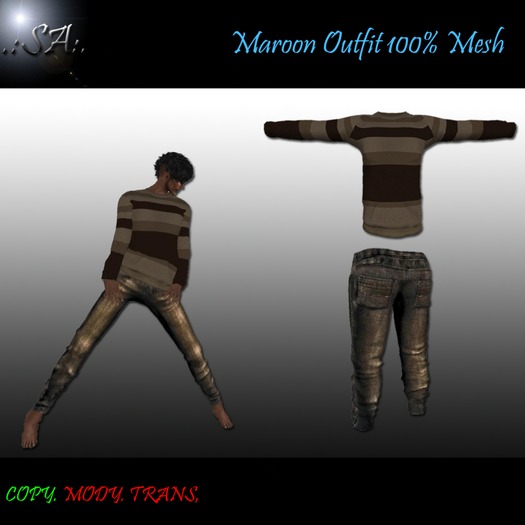 .:SA:. MAROON OUTFIT 100% MESH