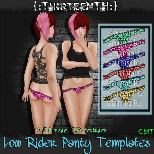 {:ThirteenTH:} Low Rider Panty Templates_TGA Textures