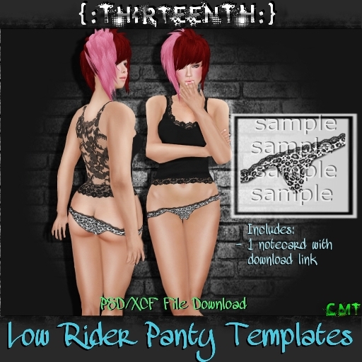 {:ThirteenTH:} Low Rider Panty Templates_File Dwld [boxed]