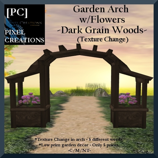 [PC] GARDENARCH W/FLOWERS "DARK GRAIN WOODS" (Boxed)