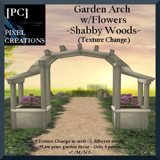[PC] GARDENARCH W/FLOWERS "SHABBY WOODS" (Boxed)