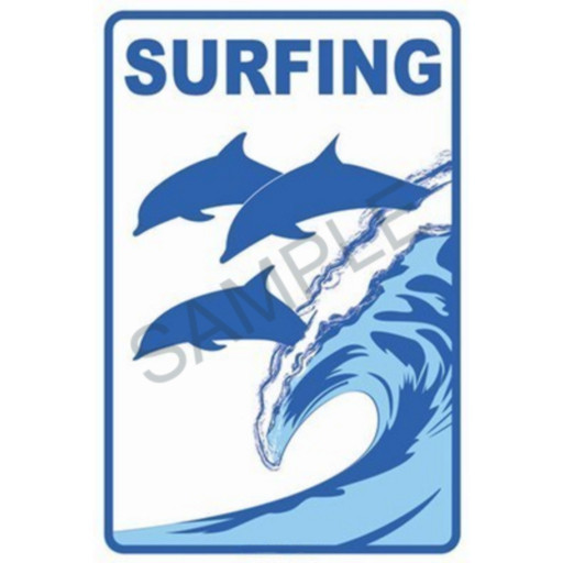 NATURAL SURFING BEACH POSTER SIGN very cool Dolphins! 