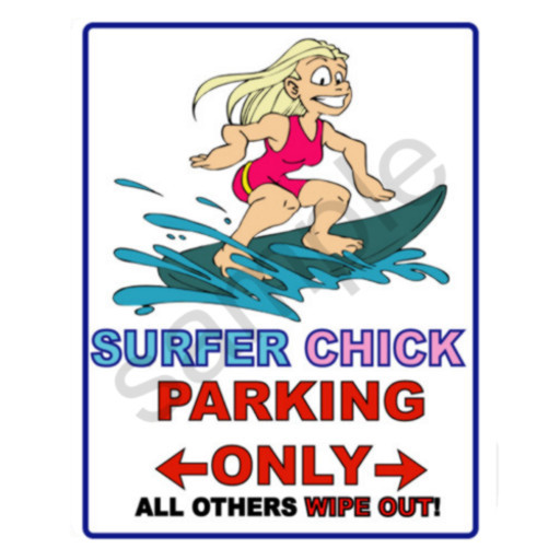 SURF CHICK POSTER BEACH SIGN cute & funny
