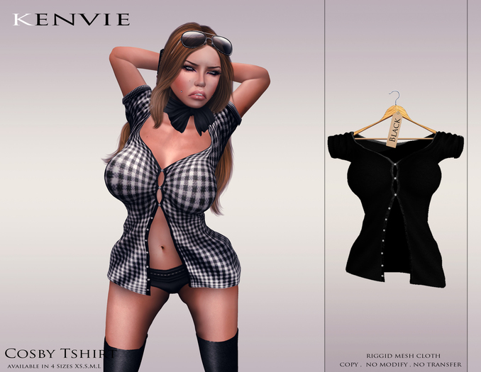 KENVIE . mesh Cosby Shirt Black