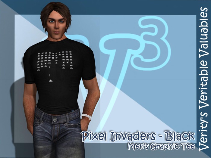 [VStyle] Pixel Invaders Tee - Men's Black