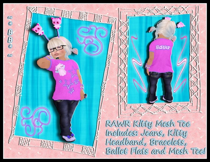 ~*BB*~ RAWR kitty outfit Mesh Toddleedoo  (Boxed)