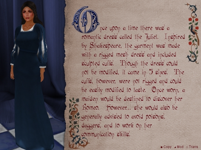 Fables' Fleur de Lis Medieval Gown in Blue Velvet