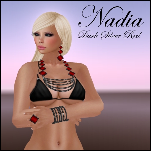 NADIA DARK SILVER  RED