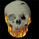 SSS Poofer Skull in Flames, wear, type /555 poof