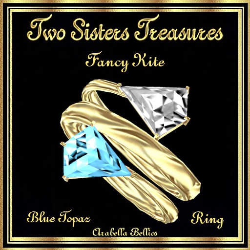 TST - FANCY KITE BLUE TOPAZ DIAMOND WRAP AROUND RING YG