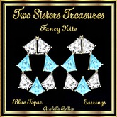 TST - FANCY KITE BLUE TOPAZ DIAMOND WRAP AROUND EARRINGS YG
