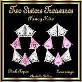TST - FANCY KITE PINK TOPAZ DIAMOND WRAP AROUND EARRINGS SILVER