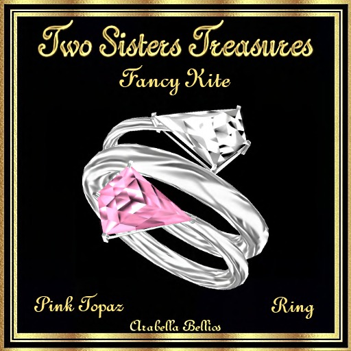 TST - FANCY KITE PINK TOPAZ DIAMOND WRAP AROUND RING SILVER